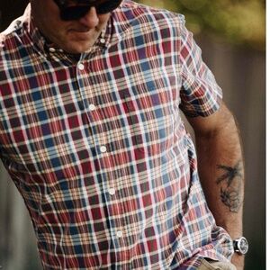 Taylor Stitch - The Short Sleeve Jack in Red Madras 44